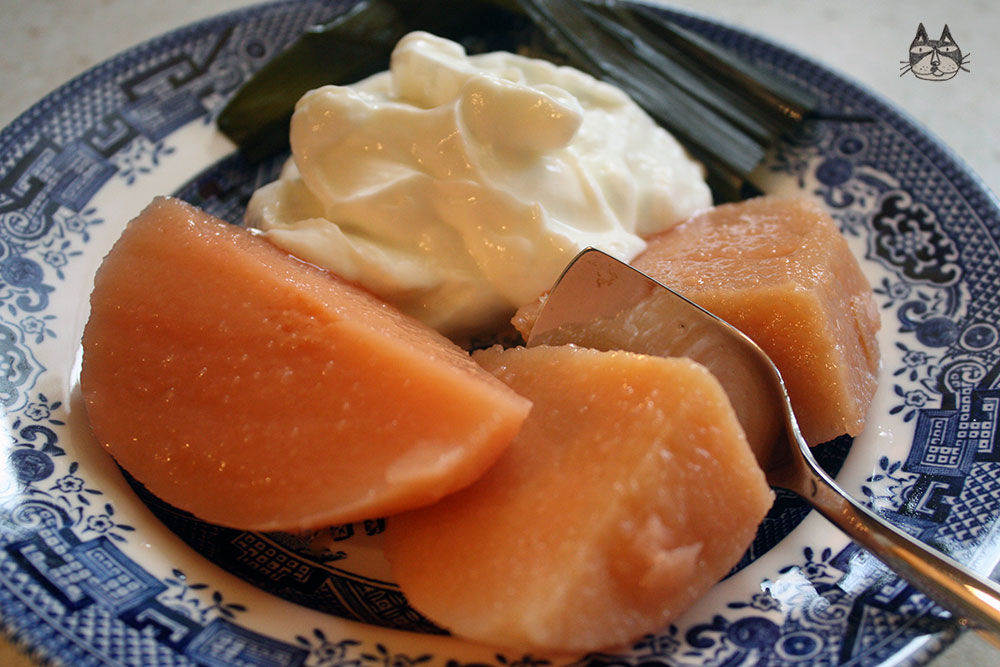 Pandan and Gula Melaka Poached&nbsp;Quince